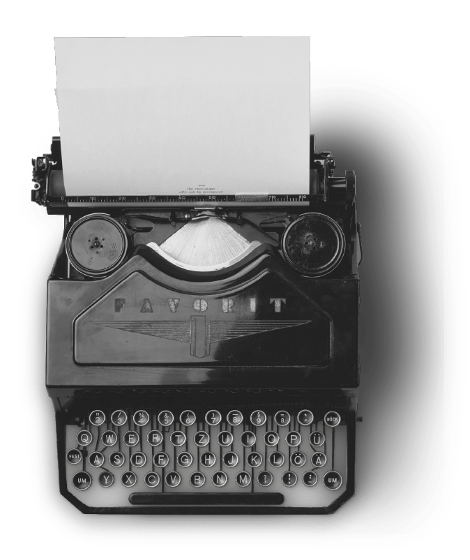 Máquina de escribir para hablar de los servicios de copywriting en garajedoce.