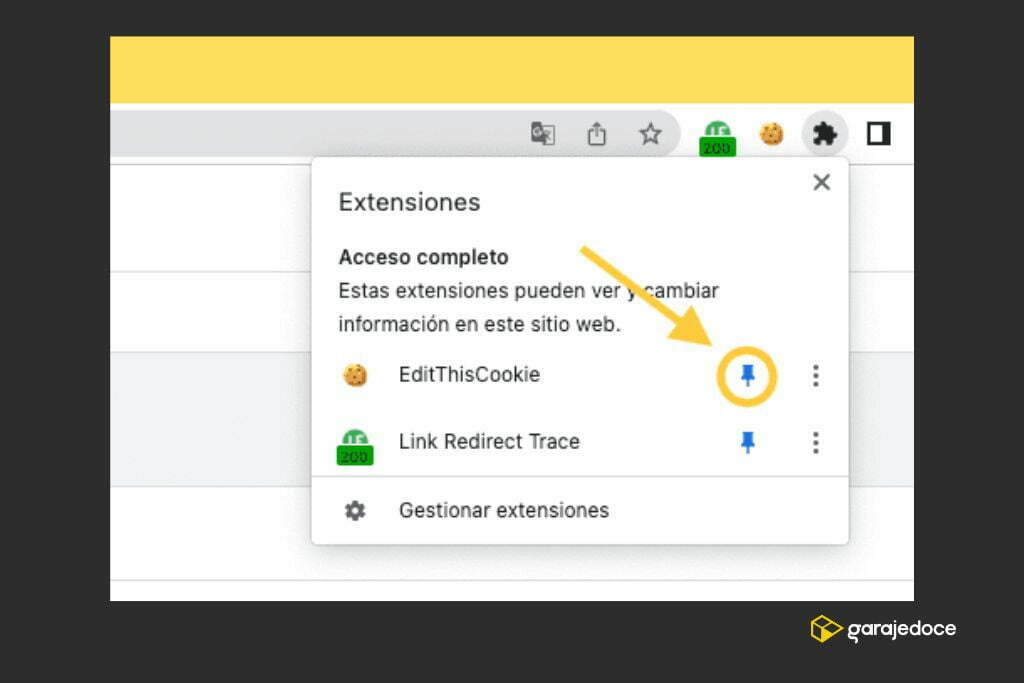 Fija la extensión en tu navegador para analizar rápida y sencillamente la normativa web. 