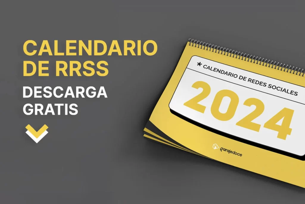 Imagen del Calendario Community Manager 2024 de redes sociales de garajedoce, descarga gratuita.