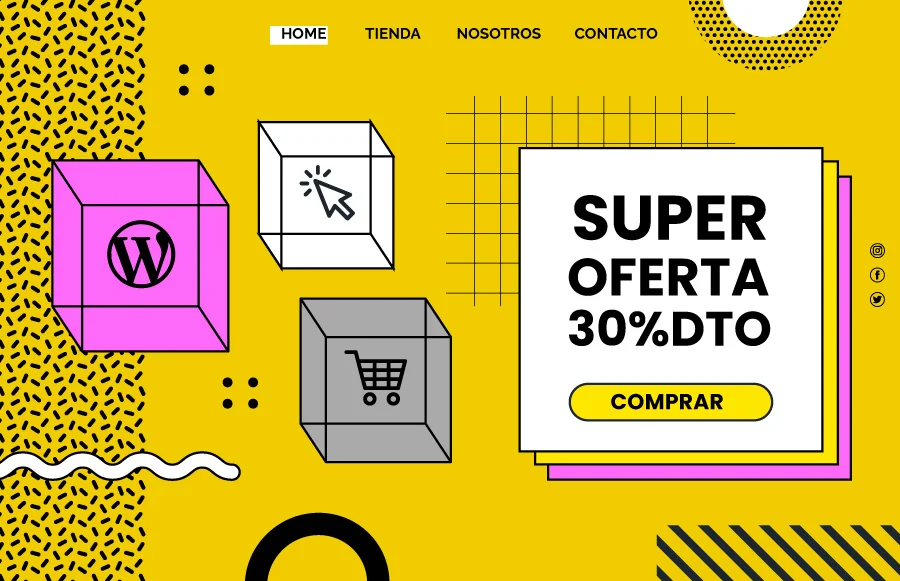 Página principal de un portal web para hablar sobre cómo montar una tienda online.