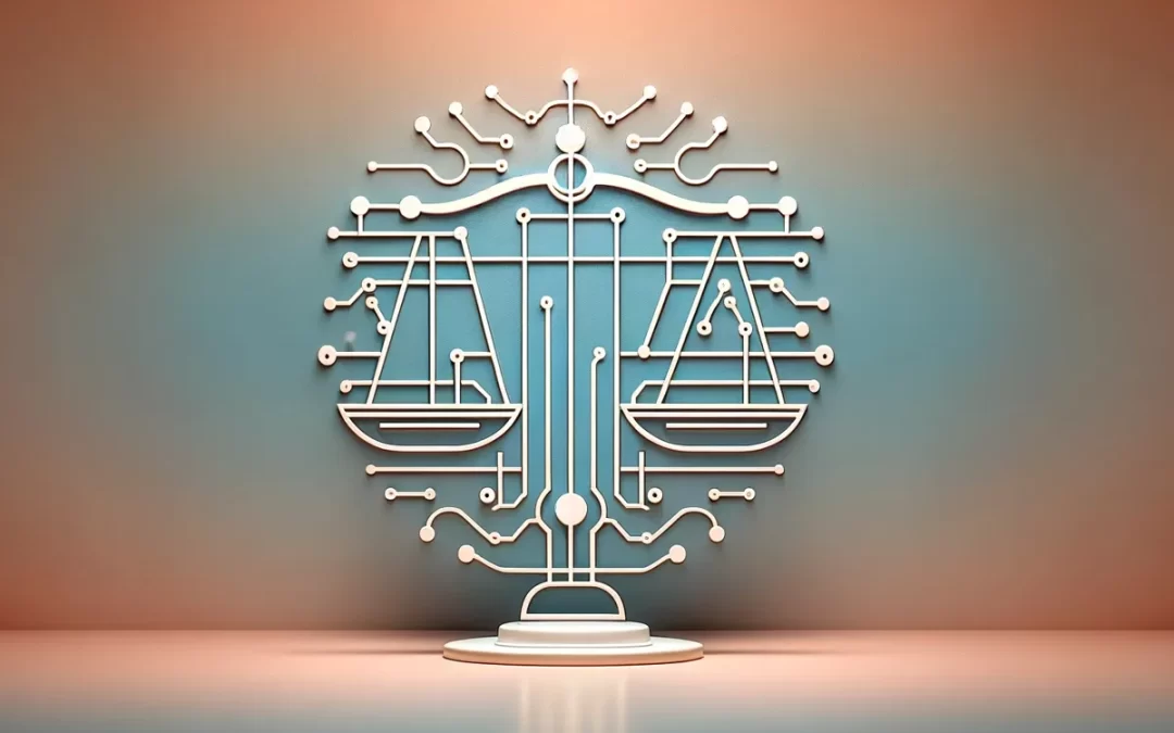 Balanza intercontacta con cables para hablar de la primera ley de inteligencia artificial europea del mundo.