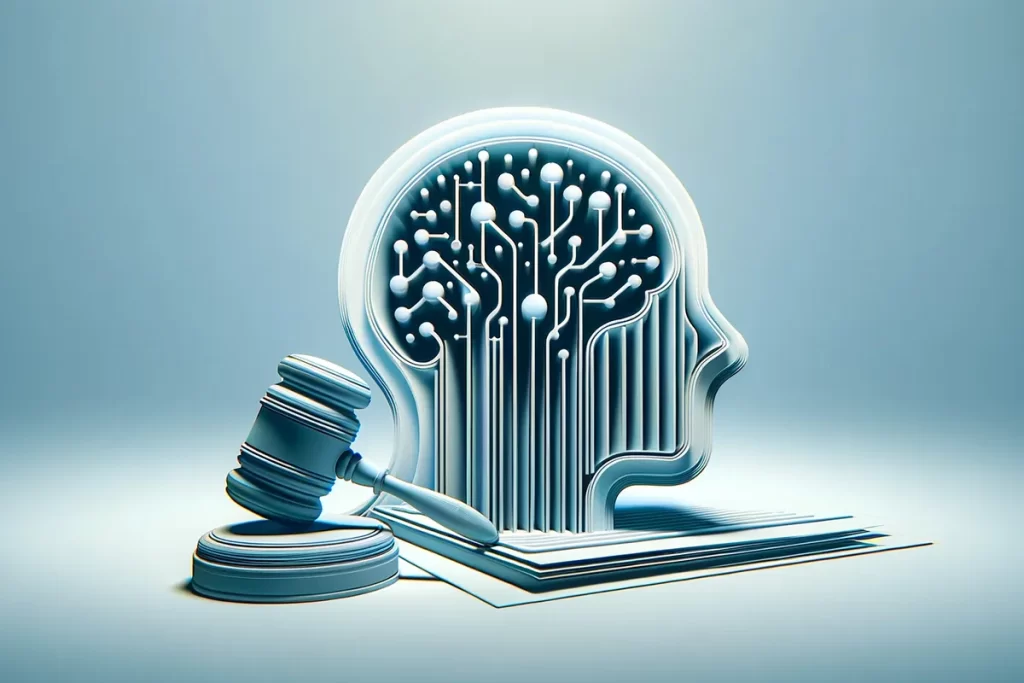 Cabeza robotizada sobre un libro para simbolizar la primera Ley de Inteligencia Artificial del mundo desarrollada en Europa.