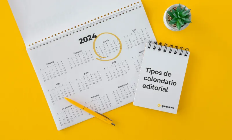 Imagen de un almanaque de 2024 con el mes de marzo marcado en amarillo y el resto del fondo también en amarillo.