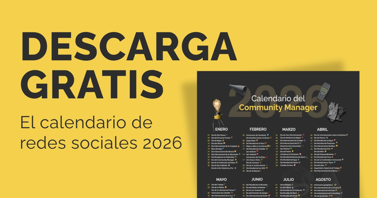 Descárgate gratis el calendario de redes sociales 2026.