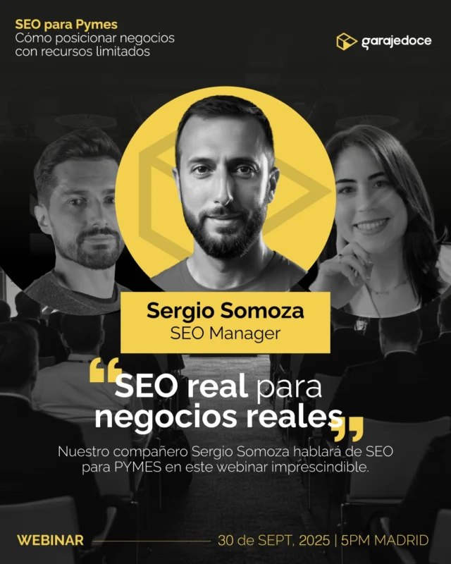 🗓️ Mañana es el día.Nuestro SEO Manager, Sergio Somoza, compartirá cómo hacer SEO real para negocios reales, incluso cuando los recursos son limitados.Un webinar para quienes trabajan con PYMES y quieren dejar atrás los checklists que no funcionan.
👉 Si haces SEO, no te lo pierdas.📅 30 de septiembre
🕔 17:00h (hora Madrid)
🔗 Apúntate aquí: www.duda.co/webinars/seo-para-pymes#SEO #MarketingDigital #garajedoce #Webinar #SEOparaPymes